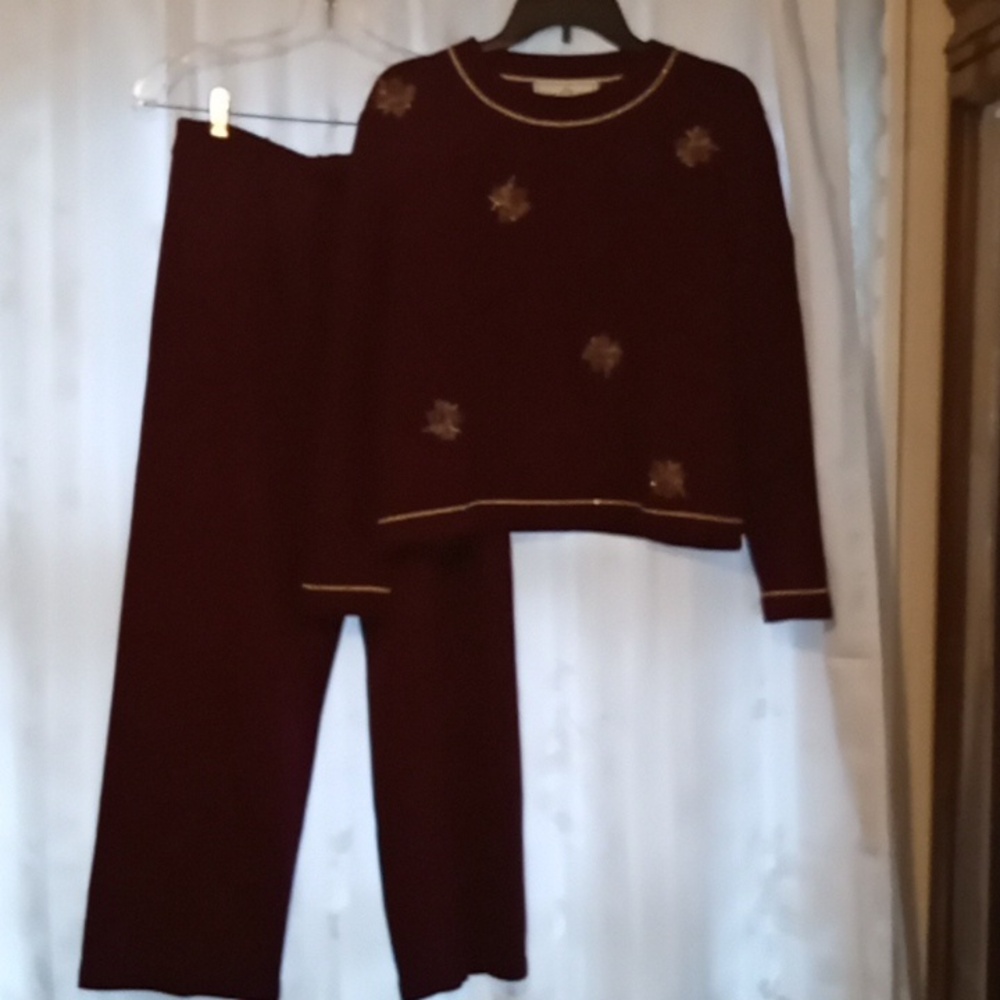 St. John Sport by Marie Burgundy Straight Leg Pants